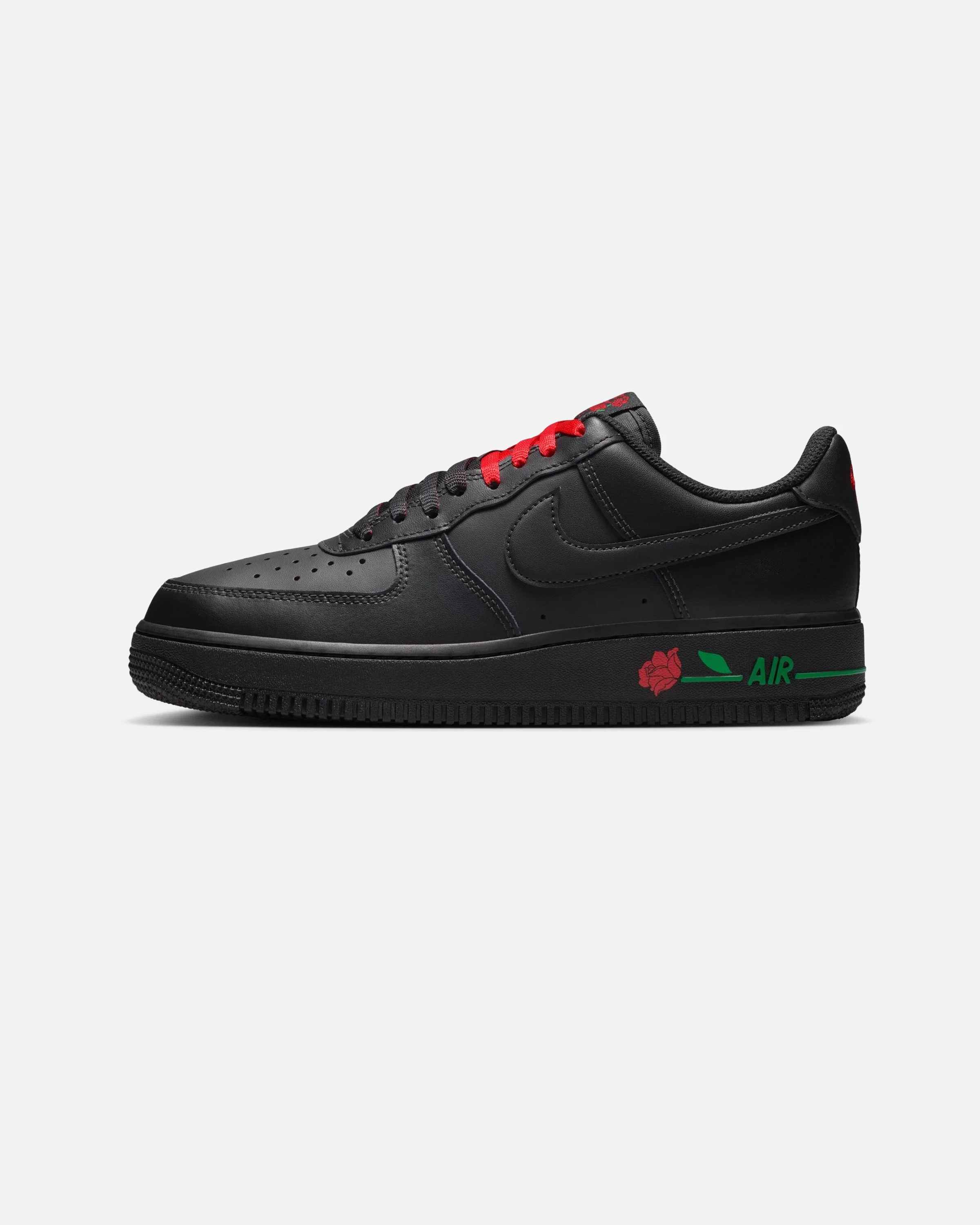 NIKE WMNS AIR FORCE 1 '07 SE - BLACK/ SPORT RED/ PINE GREEN