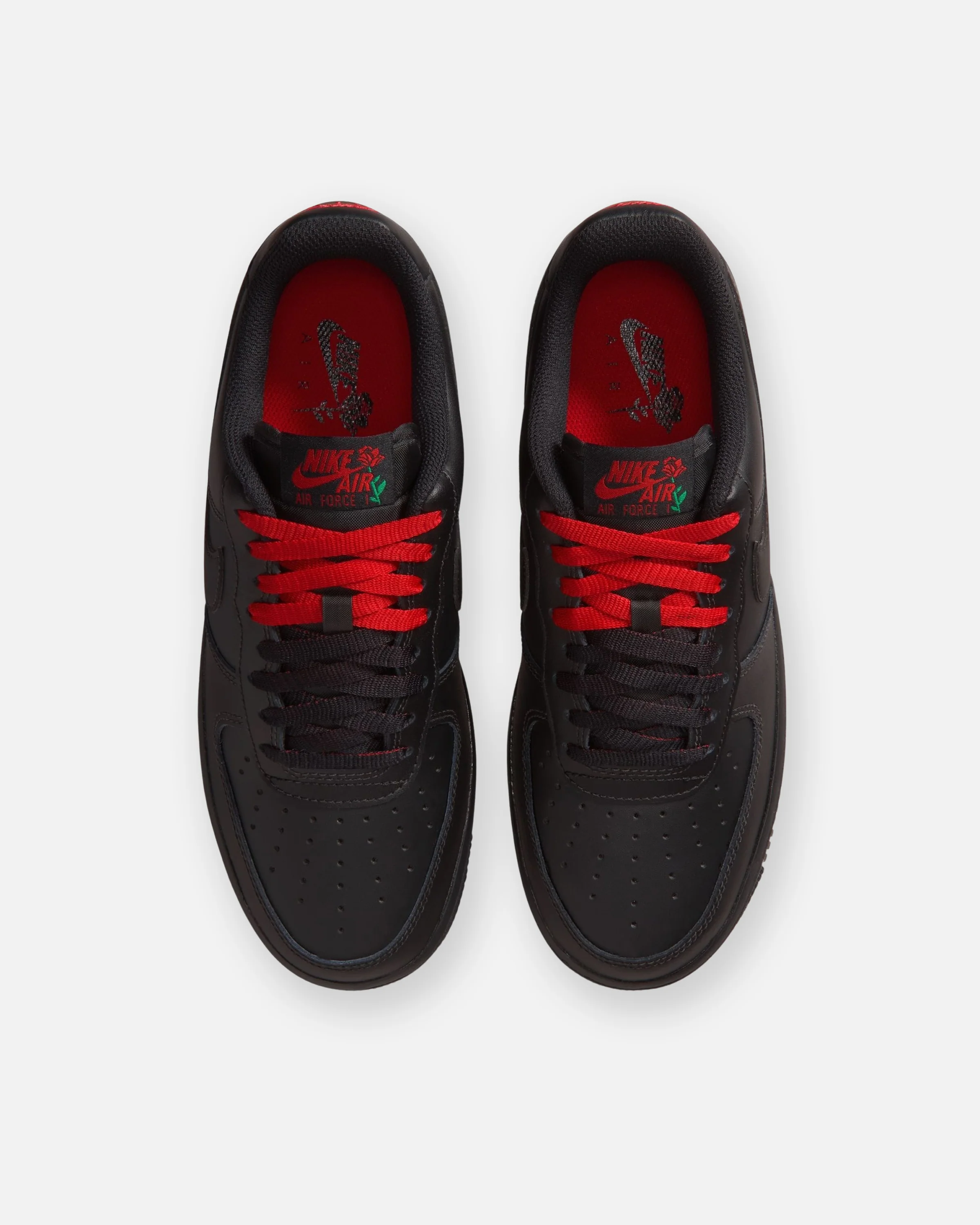 NIKE WMNS AIR FORCE 1 '07 SE - BLACK/ SPORT RED/ PINE GREEN