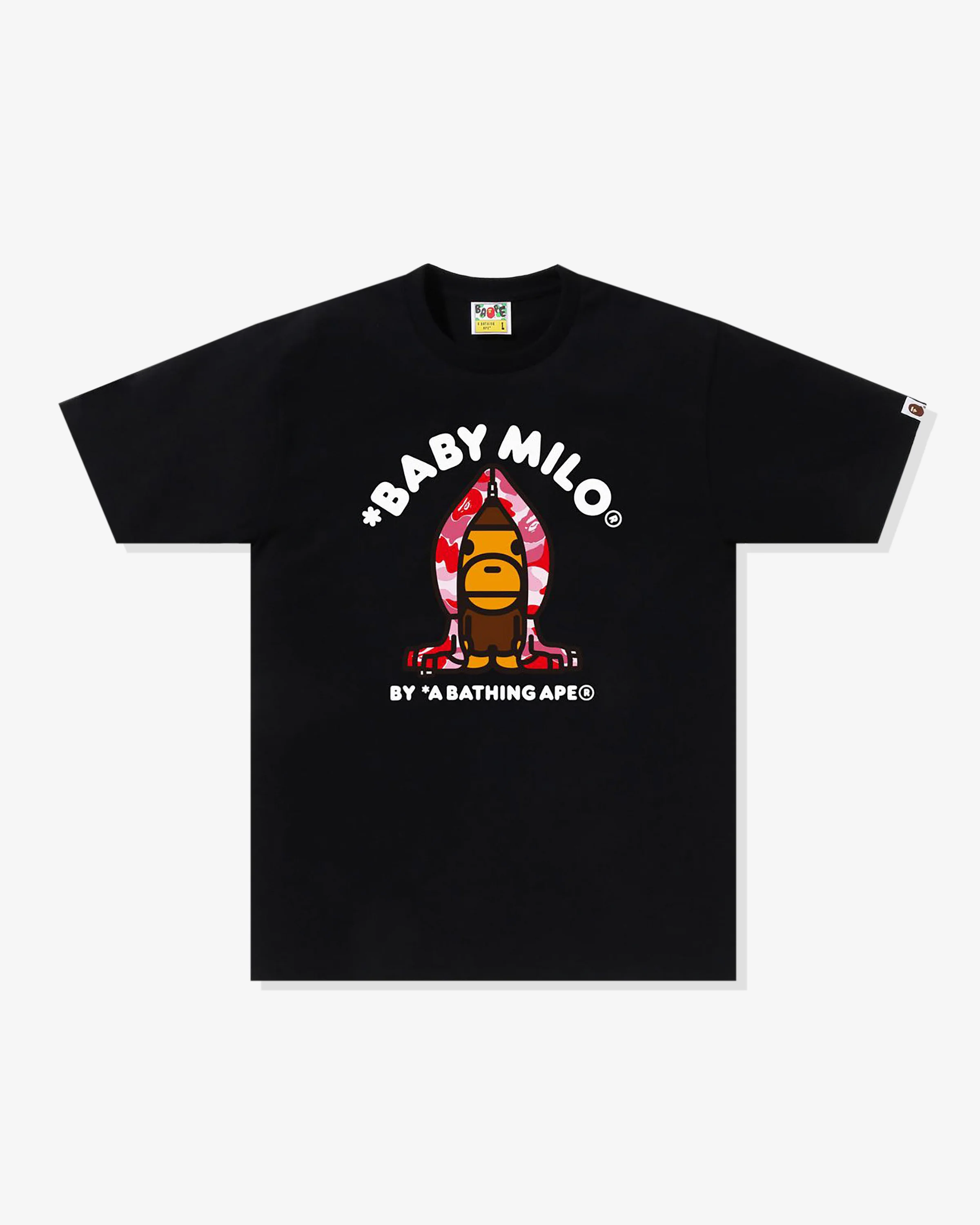 BAPE ABC CAMO MILO HOODIE TEE - BLACK