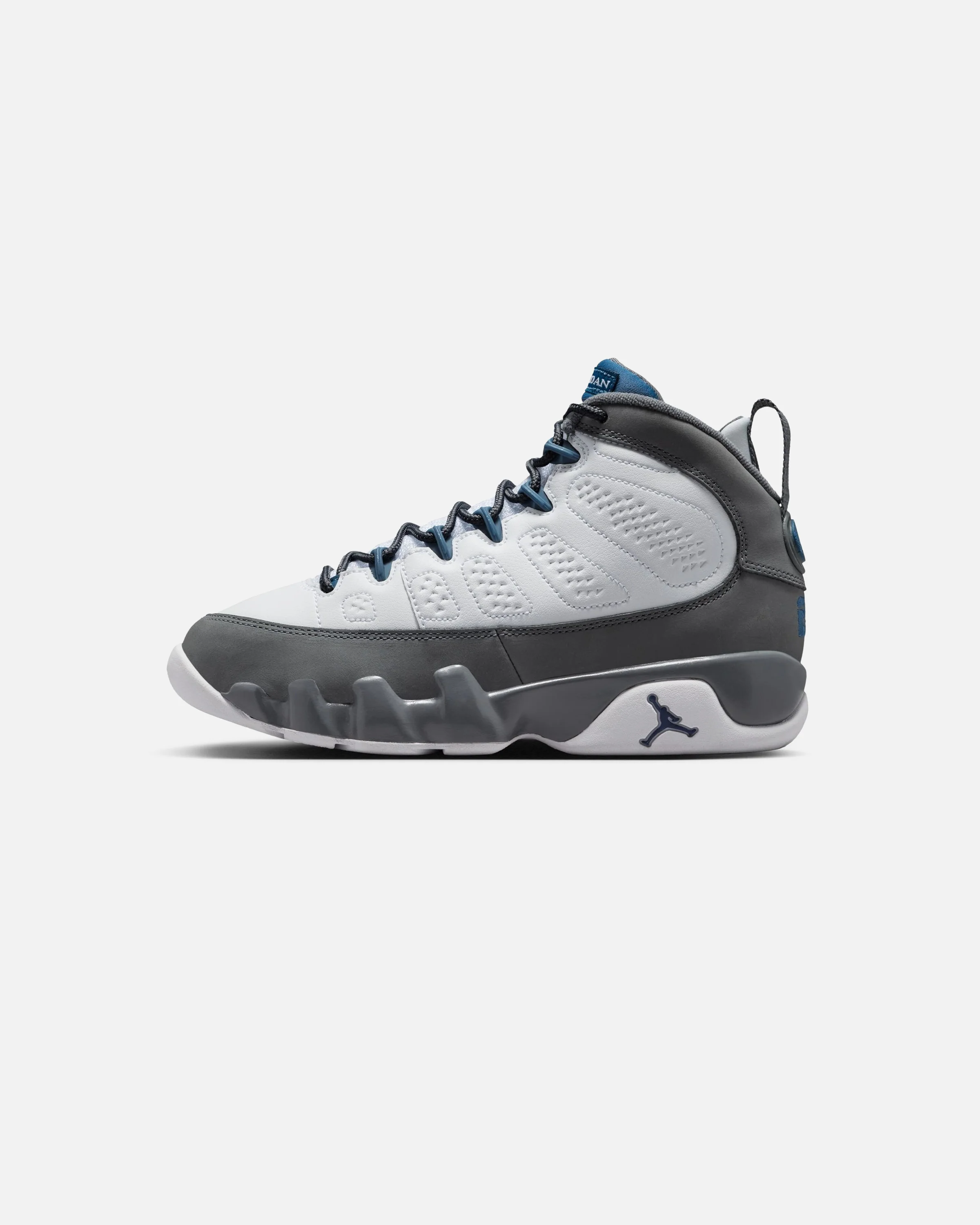 JORDAN AJ 9 RETRO GS - WHITE/ FRENCH BLUE/ FLINT GREY