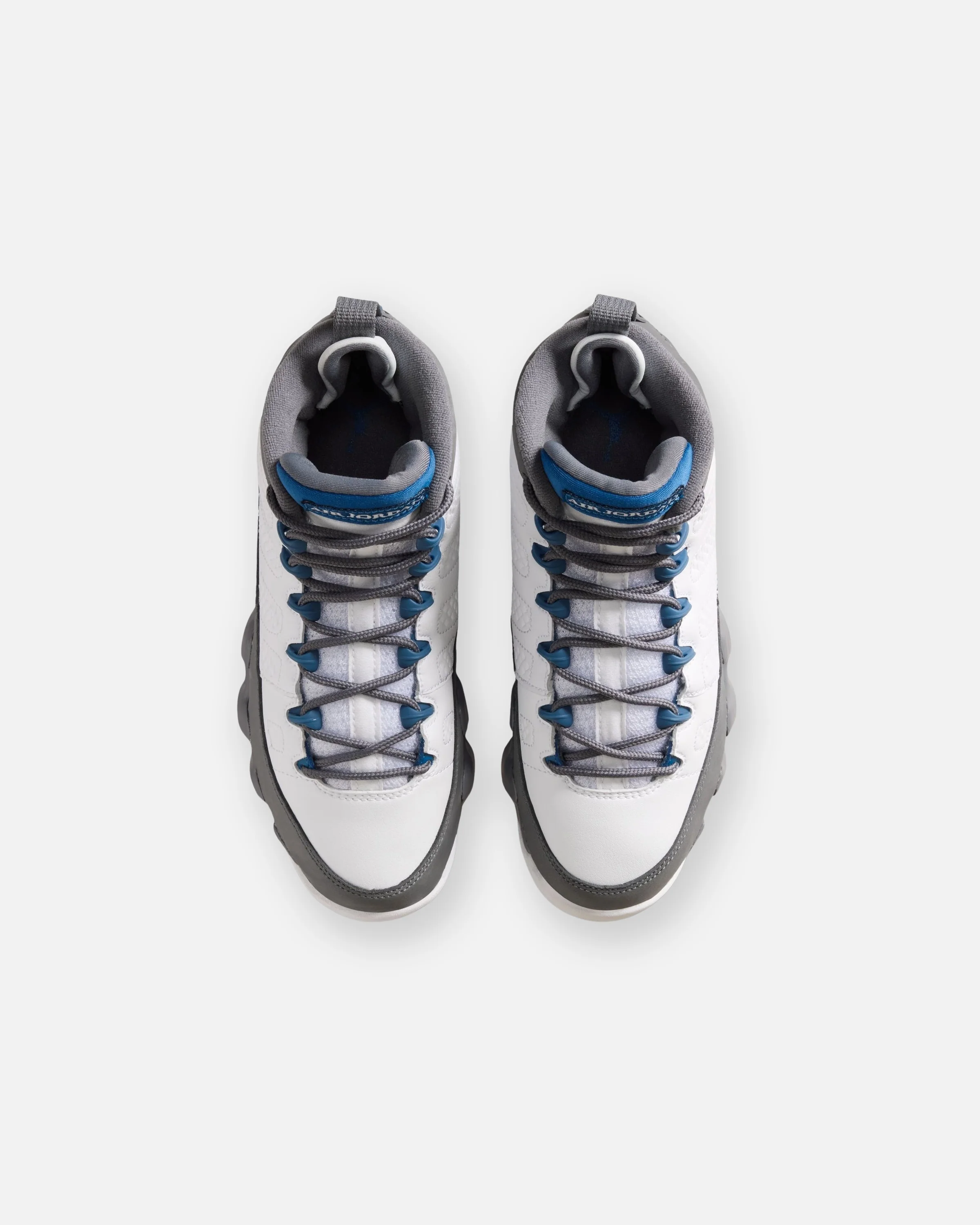 JORDAN AJ 9 RETRO GS - WHITE/ FRENCH BLUE/ FLINT GREY