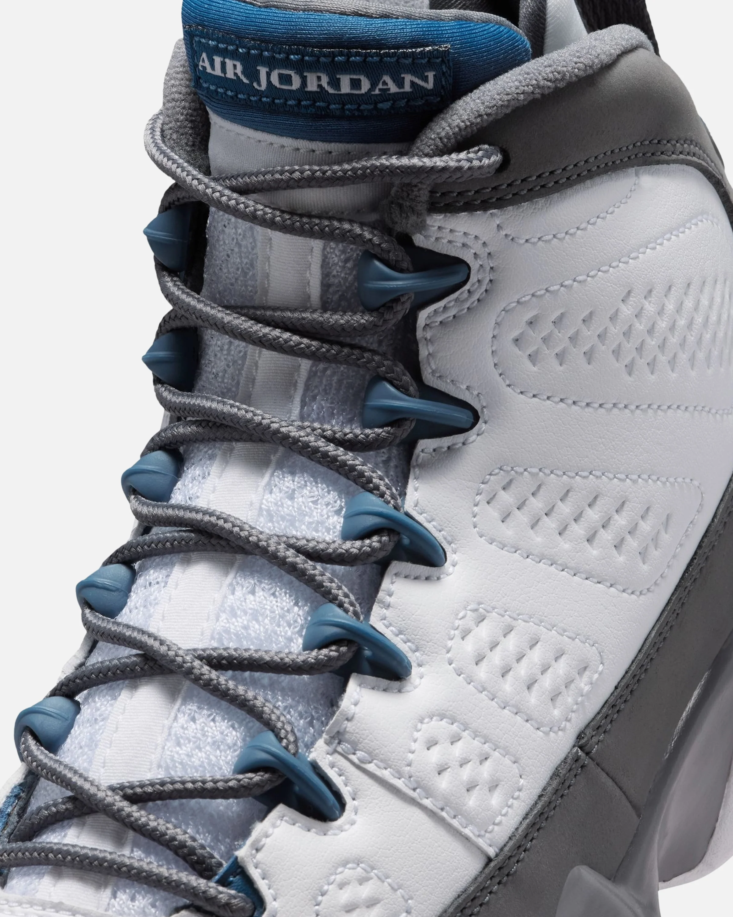 JORDAN AJ 9 RETRO GS - WHITE/ FRENCH BLUE/ FLINT GREY
