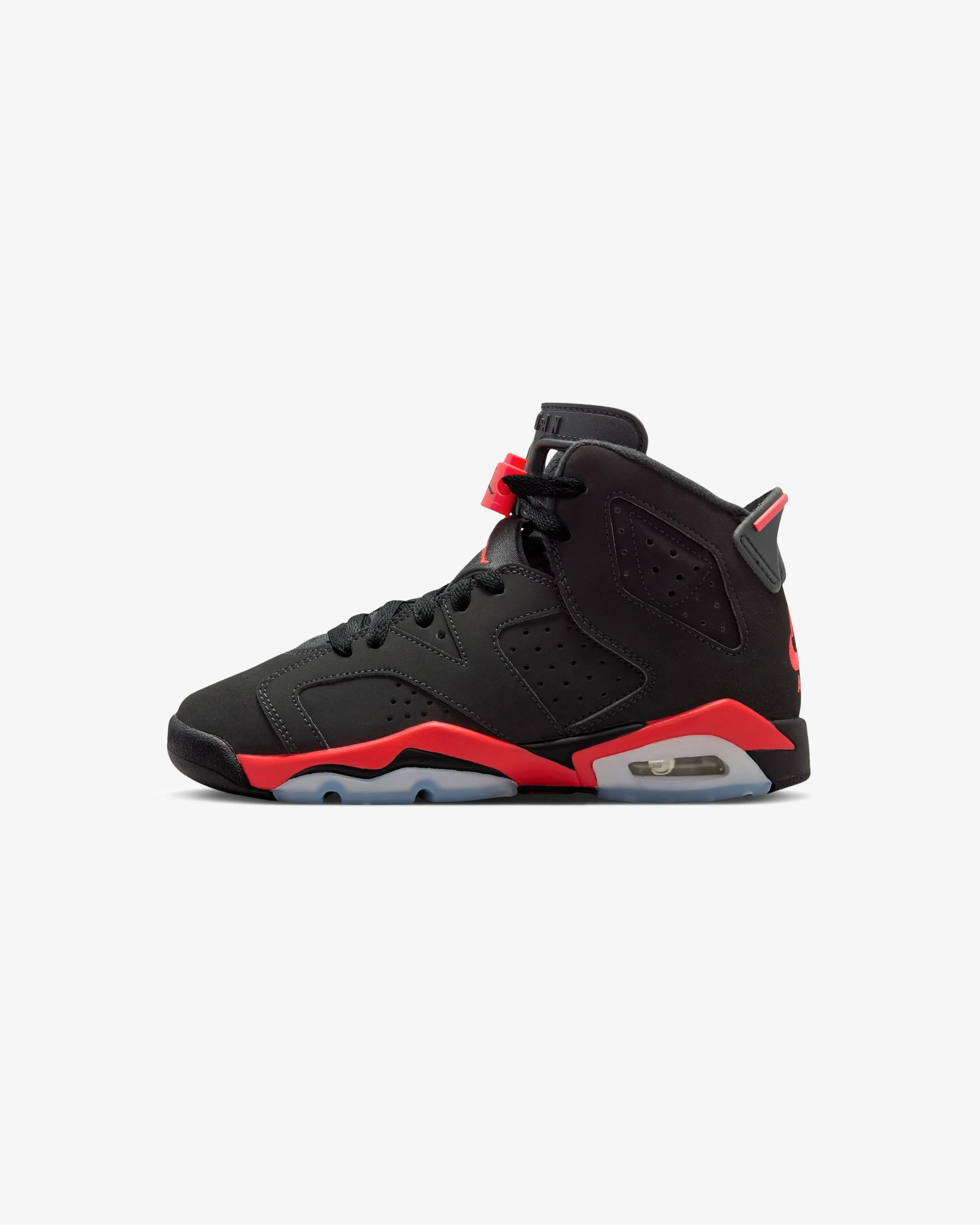 JORDAN GS  AJ 6 RETRO 'INFRARED'  - BLACK/ LIGHT CRIMSON