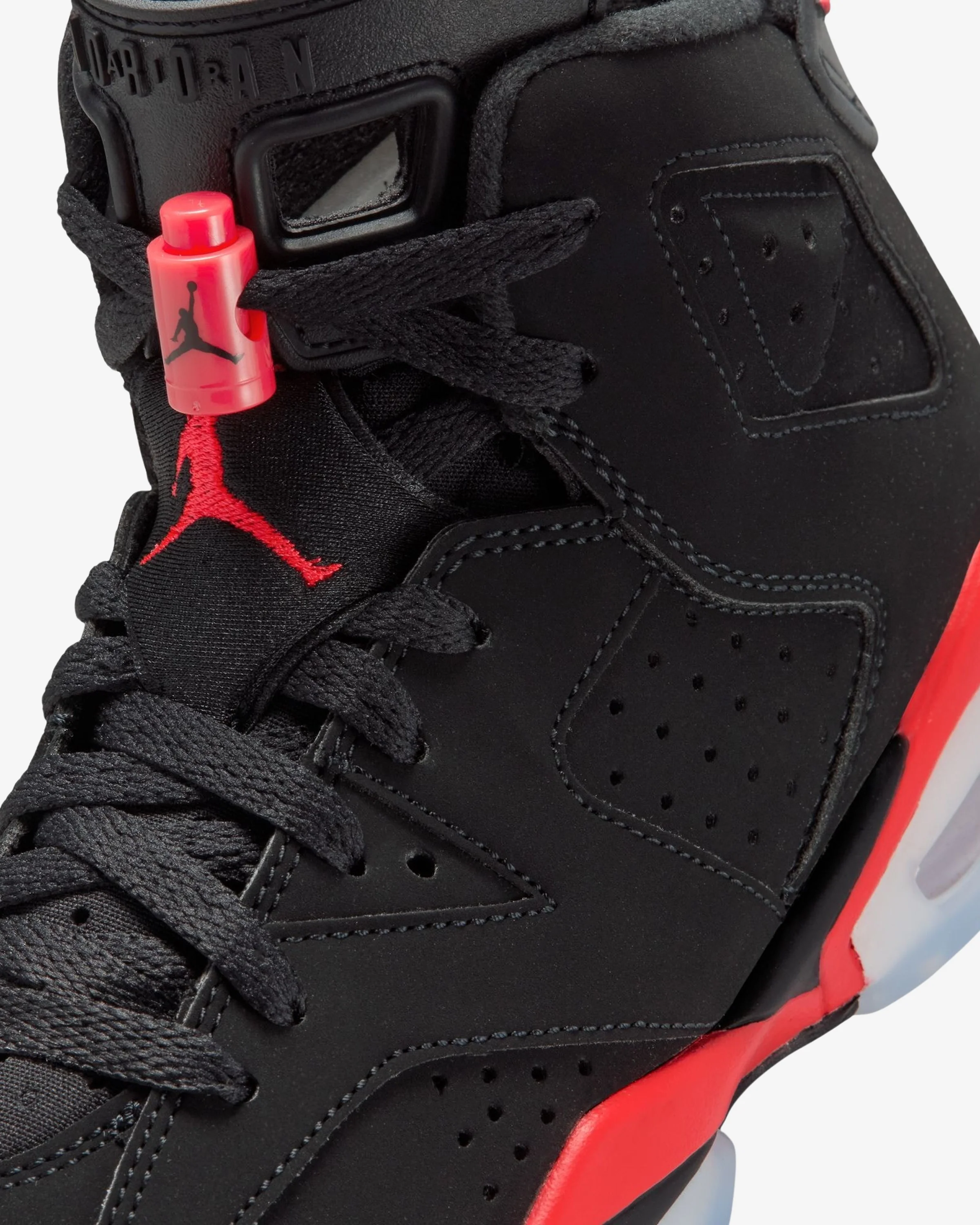 JORDAN GS  AJ 6 RETRO 'INFRARED'  - BLACK/ LIGHT CRIMSON
