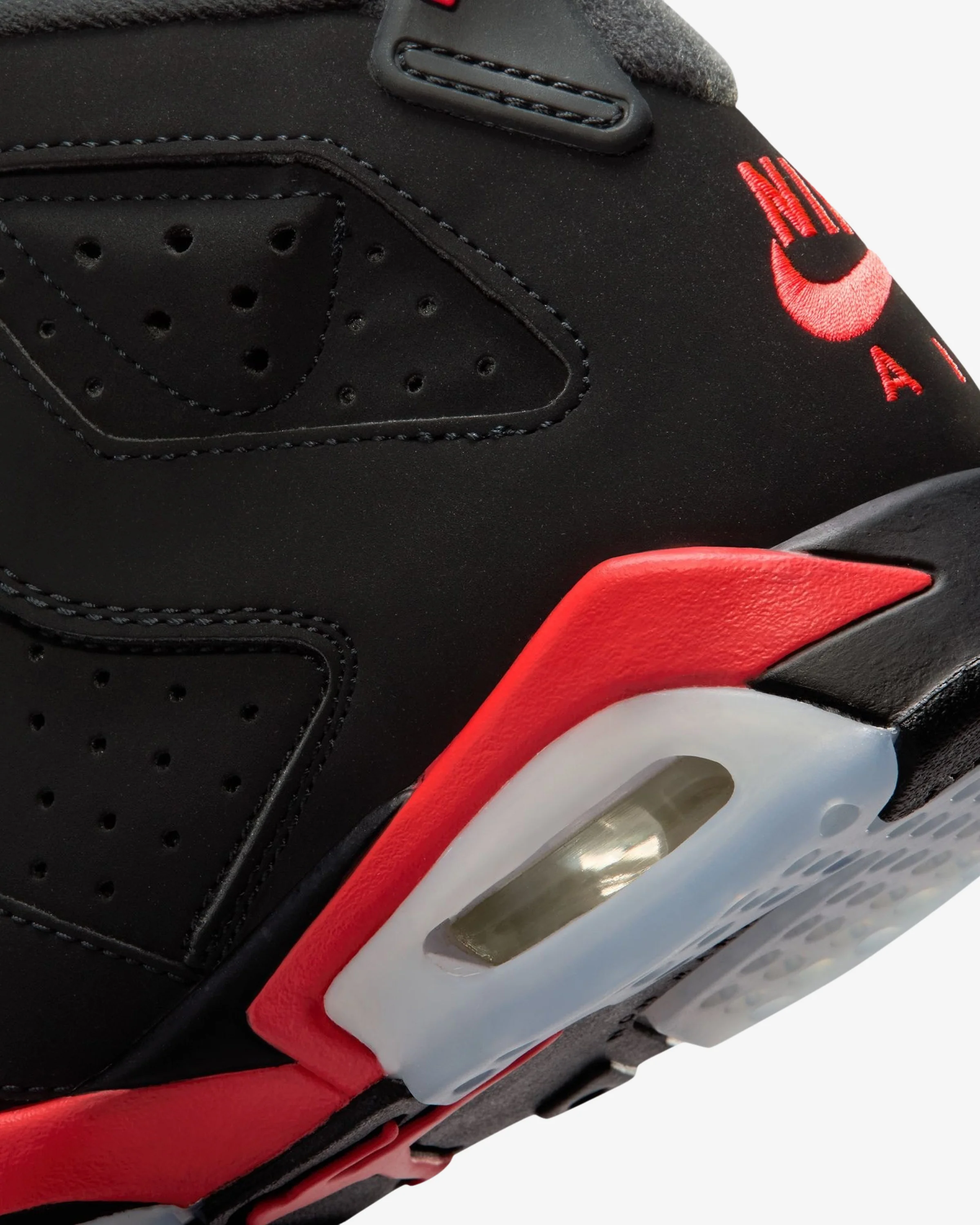 JORDAN GS  AJ 6 RETRO 'INFRARED'  - BLACK/ LIGHT CRIMSON