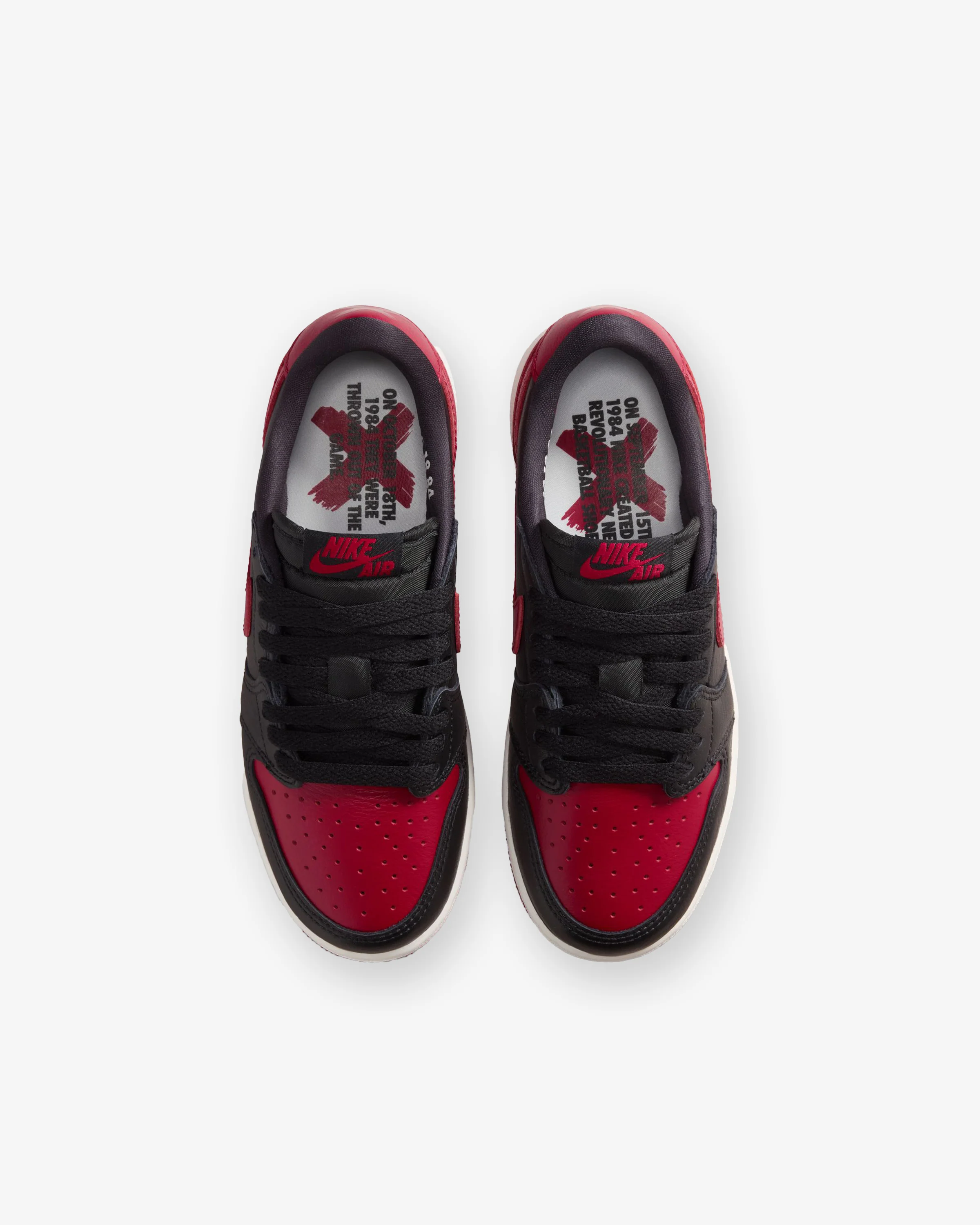 JORDAN GS AJ 1 RETRO LOW OG - BLACK/ VARSITY RED/ SUMMIT WHITE