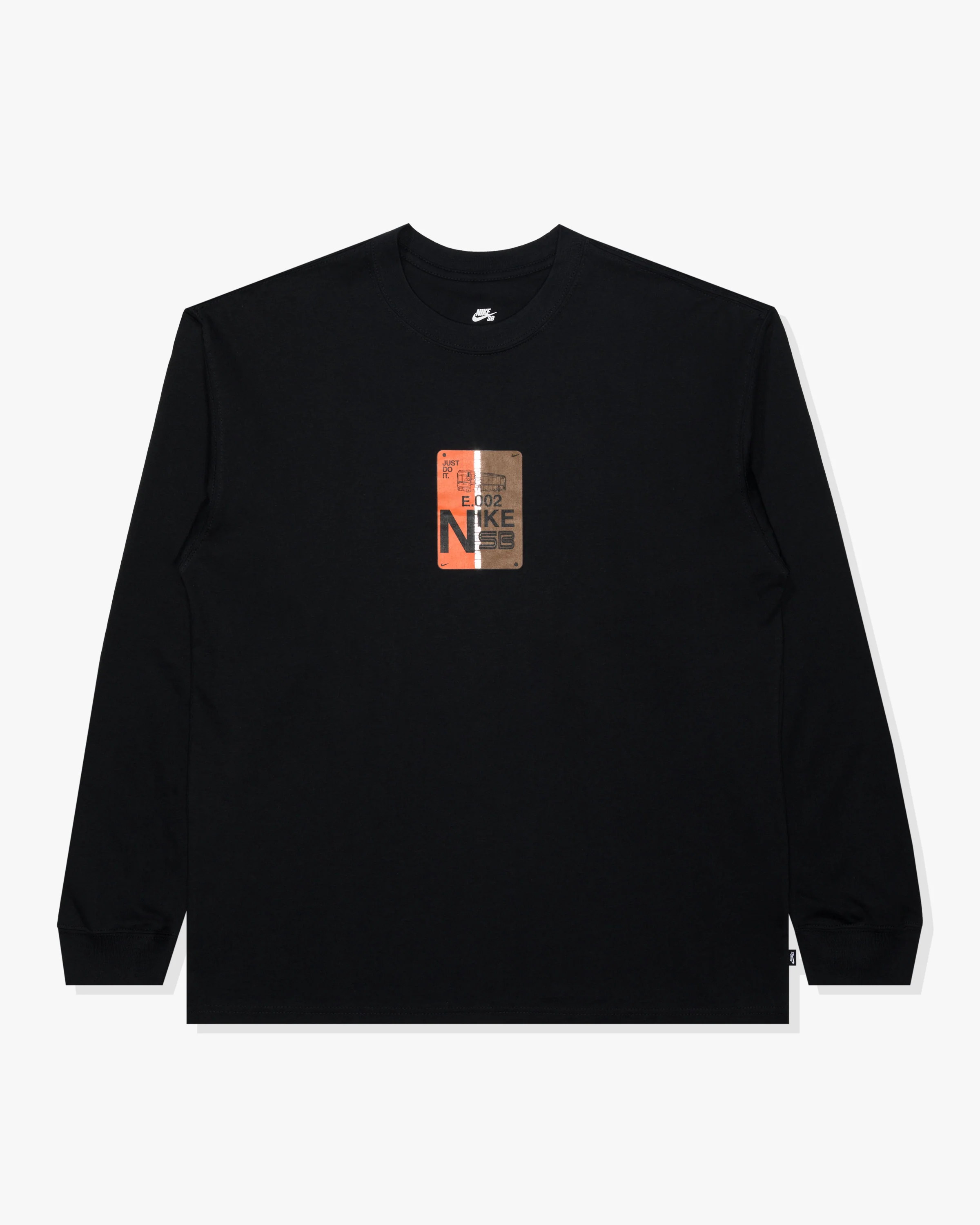 NIKE SB L/S TEE- BLACK/SAFETY ORANGE