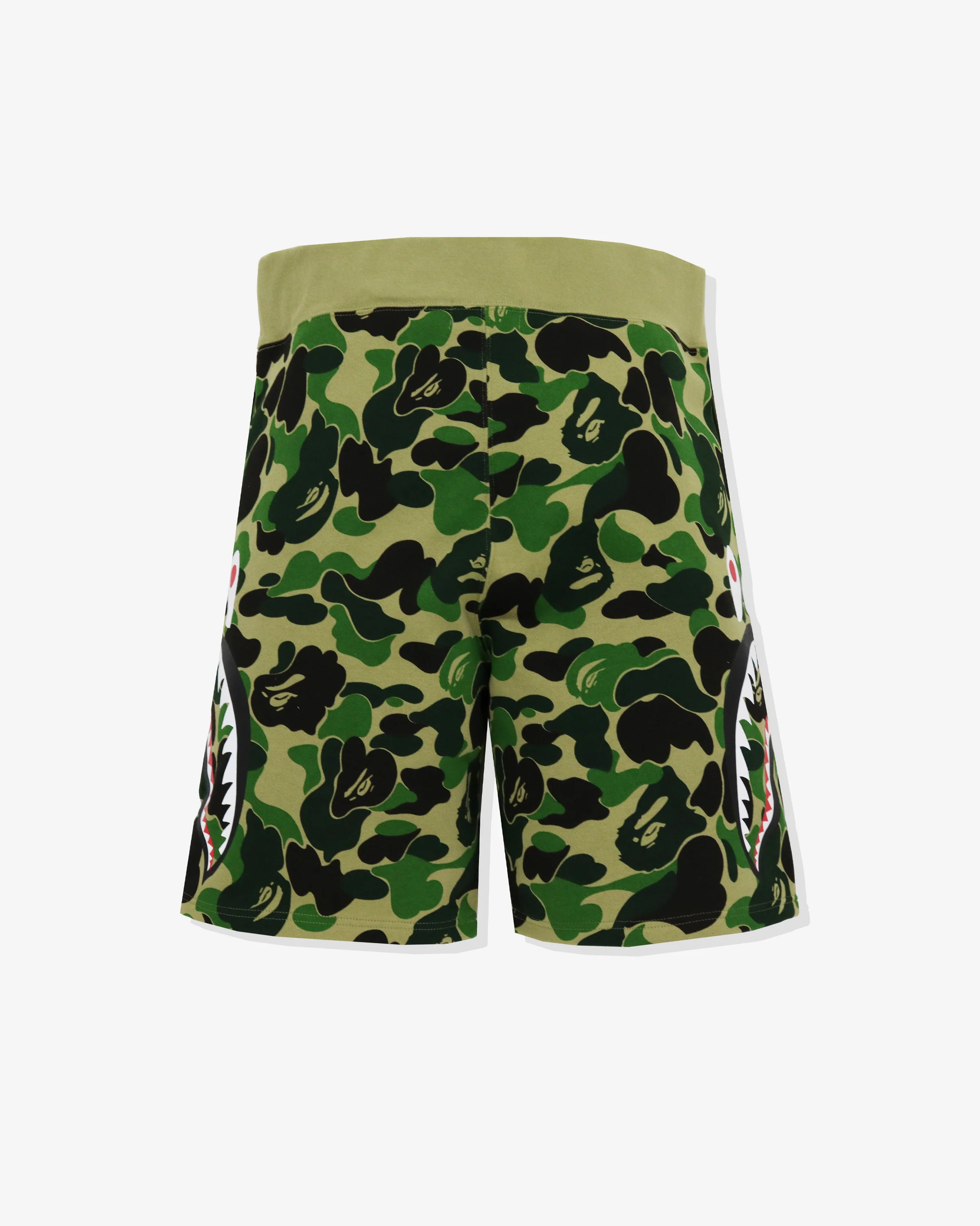 BAPE BIG ABC CAMO SIDE SHARK SWEAT SHORTS - GREEN