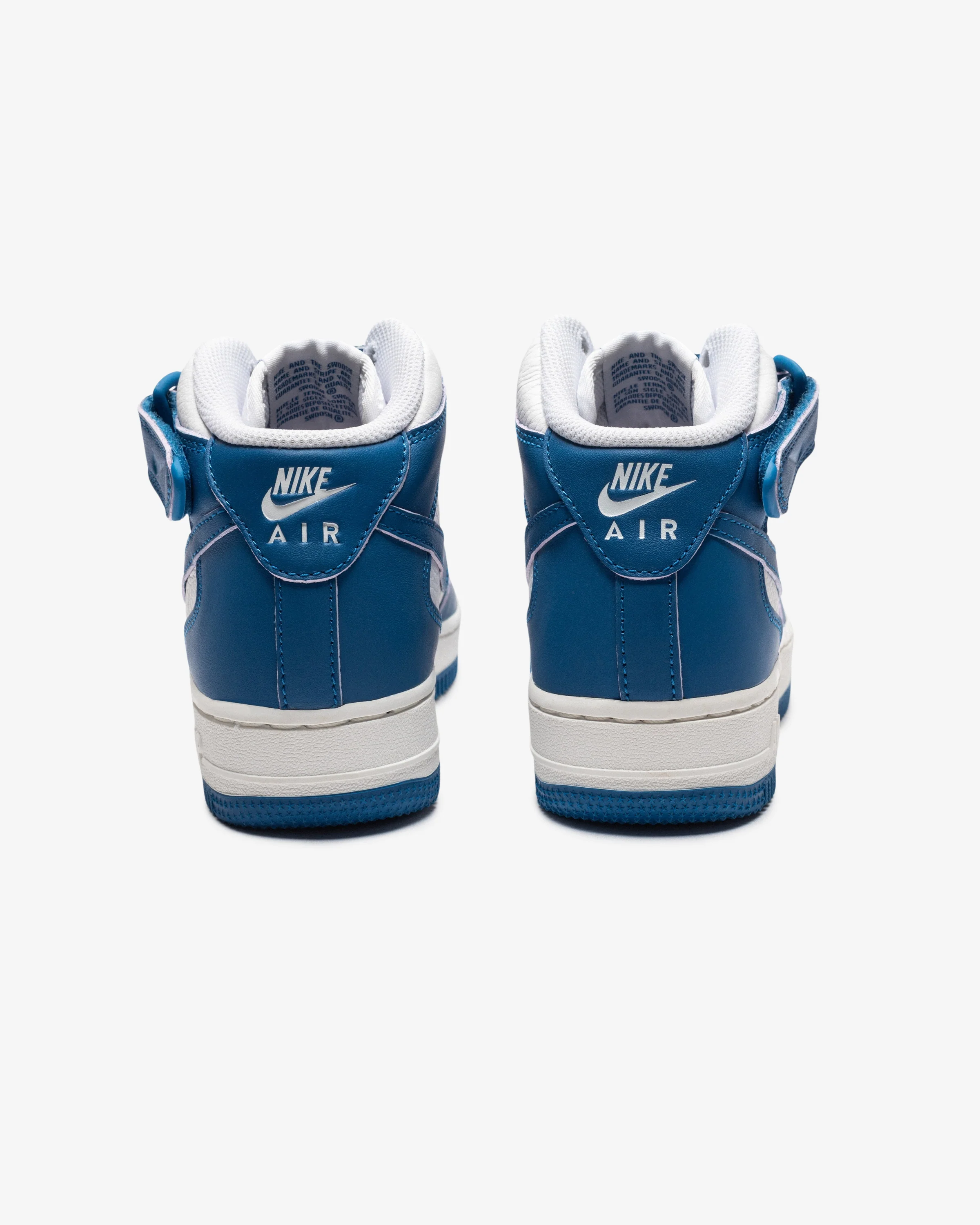 NIKE WOMEN'S AIR FORCE 1 '07 MID - WHITE/ MILITARYBLUE/ SAIL