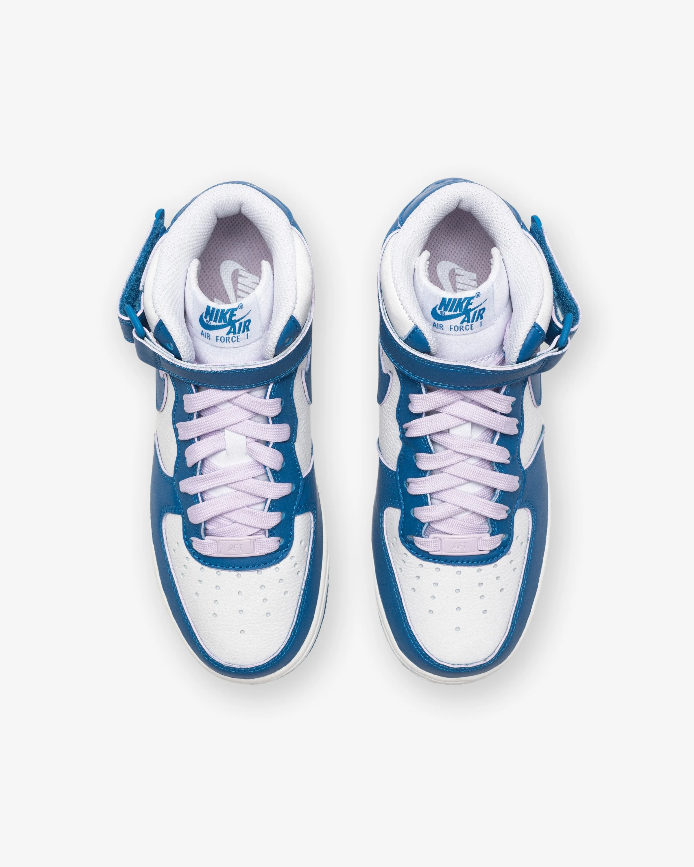 NIKE WOMEN'S AIR FORCE 1 '07 MID - WHITE/ MILITARYBLUE/ SAIL