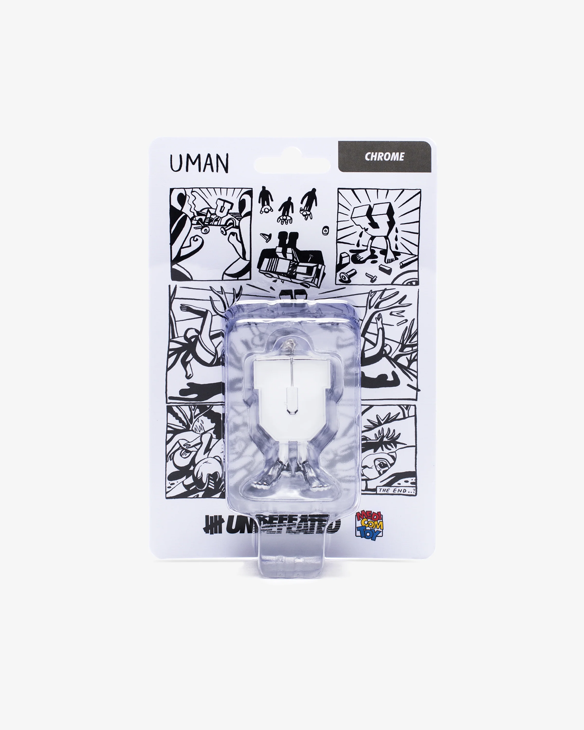 UNDEFEATED X MEDICOM UMAN KEYCHAIN - CHROME