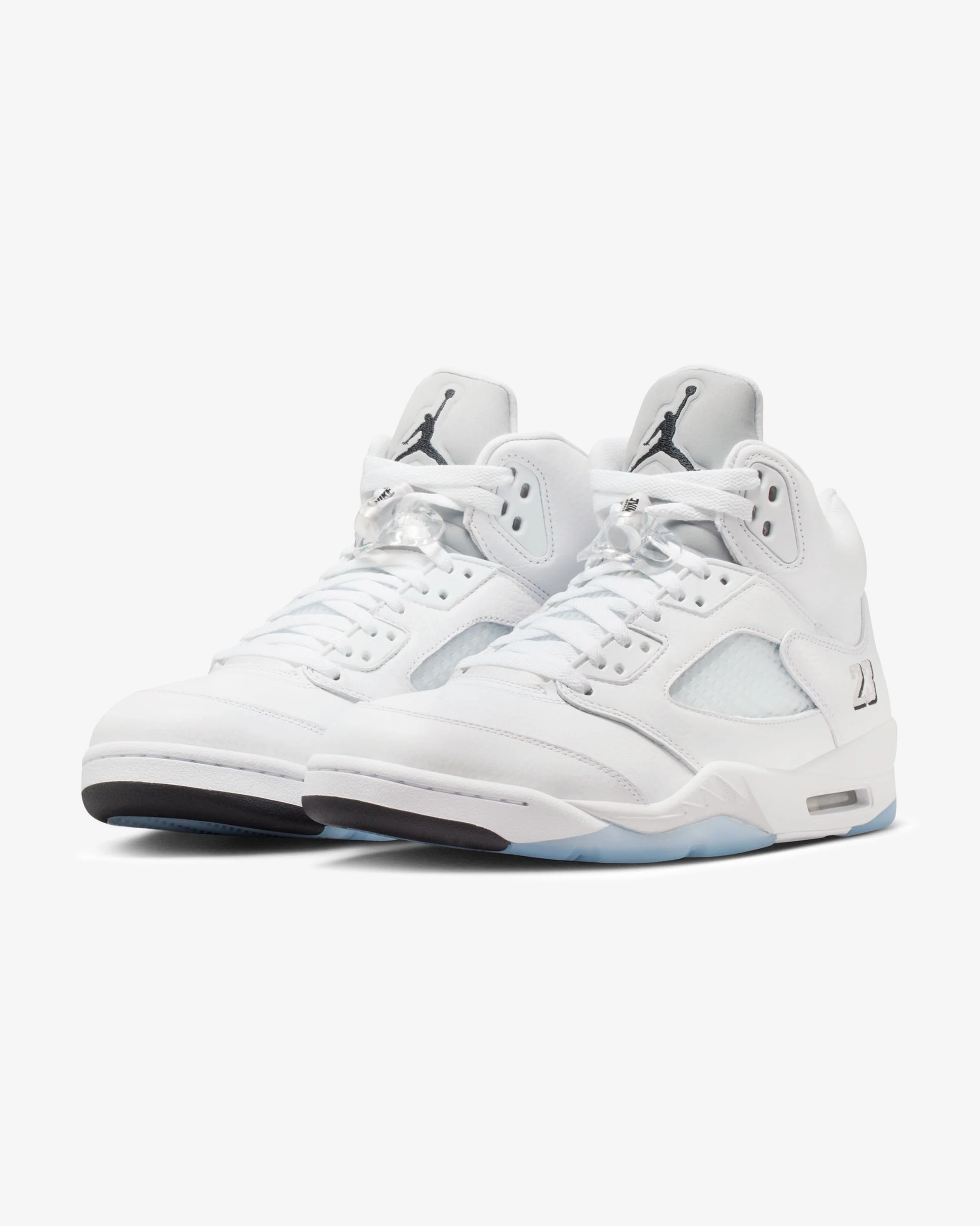 JORDAN AJ 5 RETRO - WHITE/ BLACK/ METALLIC SILVER