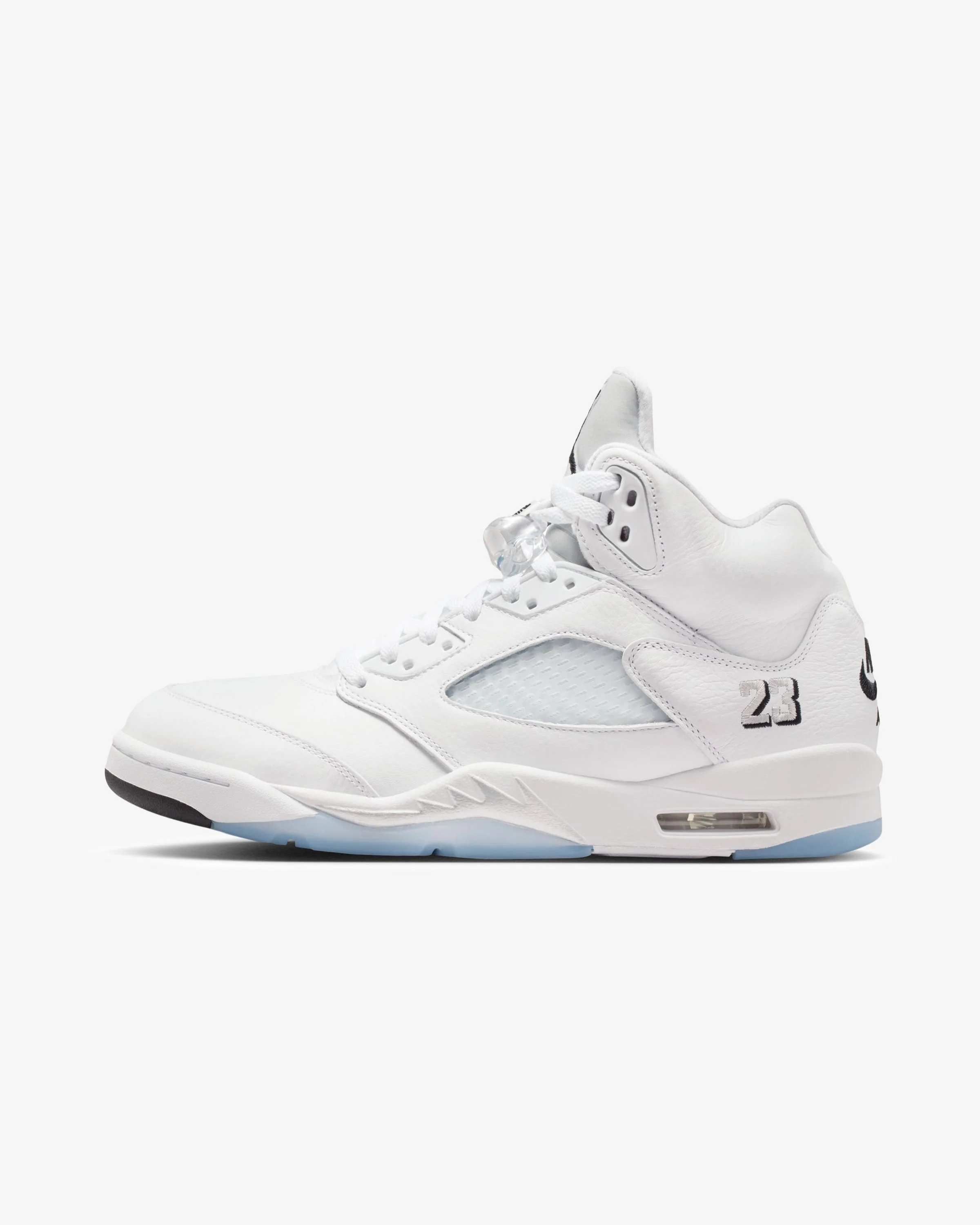 JORDAN AJ 5 RETRO - WHITE/ BLACK/ METALLIC SILVER